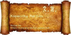 Kopeczky Martin névjegykártya